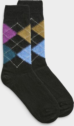 Simons Womens Argyle wool socks Exclusive collection from Italy