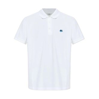 Etro Etro, Polo Shirts, male, White, Size: 2XL Cotton Piqu&eacute; Polo Shirt with Pegaso Embroidery