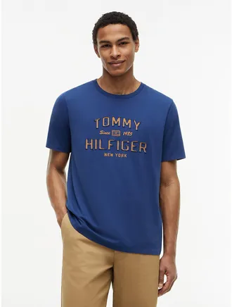 Tommy Hilfiger Mens Hilfiger 1985 Logo T-Shirt - Indigo Blue - XXL