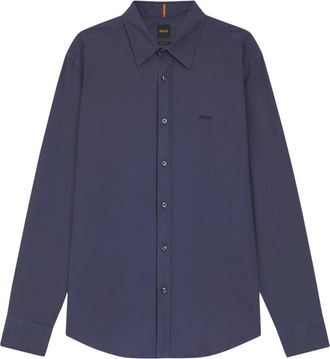 HUGO BOSS Relegant Shirt - Heren - Casual Overhemden - Blauw - S - Katoen - Overhemden