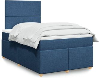 vidaXL Cama Box Spring Con Colch&oacute;n Tela Azul 120x190 Cm Vidaxl