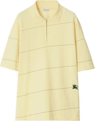 Burberry logo-embroidered cotton polo shirt - men - Cotton - M - Yellow