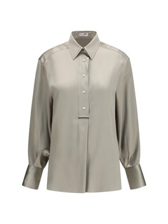 Brunello Cucinelli Green Regular Solid Shirt