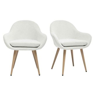 Moloo Silla de comedor en tejido color crudo (x2)
