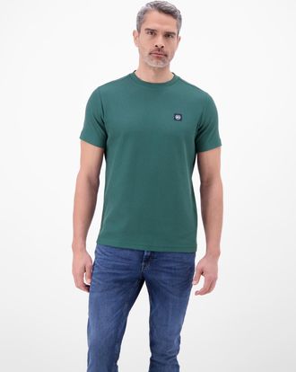 Lerros Rundhalsshirt LERROS, Herren, Gr. XXL, soft teal, Web, Obermaterial: 100% Baumwolle, unifarben, normal h&uuml;ftbedeckend, Rundhals, Shirts Rundhalsshirt, 