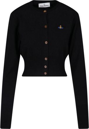 Vivienne Westwood Cropped Fitted Sweater with Button-Down Front