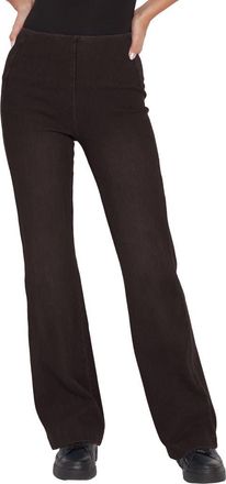 Lyss&eacute; ntials Wide Leg Denim Trousers in Double Espresso at Nordstrom, Size X-Small