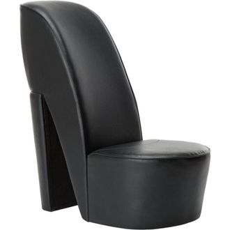 vidaXL Vidaxl - Poltrona a Forma di Scarpa con Tacco in Similpelle Nera