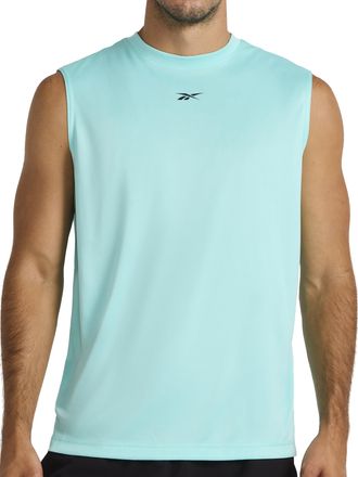 Reebok Apparel Mens Id Train Sleeveless Tech Crewneck Tank Top, Ai Aqua, XL