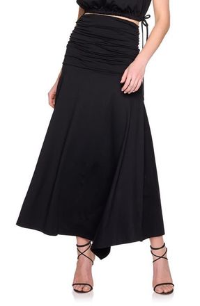 Susana Monaco Gathered Midi Skirt in Black at Nordstrom, Size X-Large