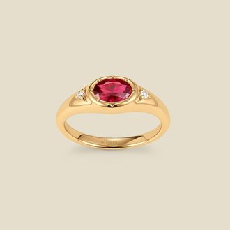 Made by Mary Oval Birthstone Signet Ring