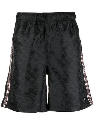 Diesel jacquard-logo motif running shorts - men - Polyester - S - Black