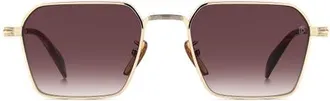 David Beckham DB 1245/S 53mm Rectangular Sunglasses in Gold Brown Horn/violet Sf Ar at Nordstrom