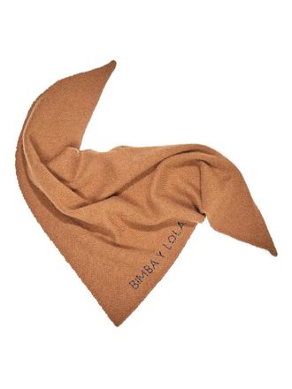 Bimba & Lola logo-detail cashmere scarf - women - Cashmere - One Size - Brown
