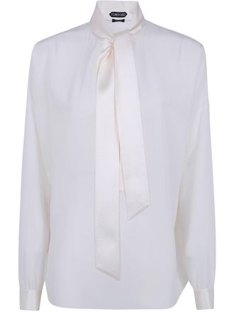 Tom Ford Silk Crepe De Chine Lavalliere Tunic Top