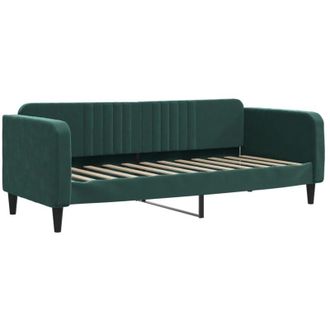 vidaXL Vidaxl - Sof&aacute; Cama Sin Colch&oacute;n Terciopelo Verde Oscuro 80x200 Cm