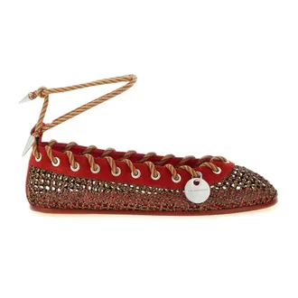 Kiko Kostadinov Reticella Ballet Flats - female - KIKO KOSTADINOV - Ballerina Shoes - Red - 8 UK - Shoes