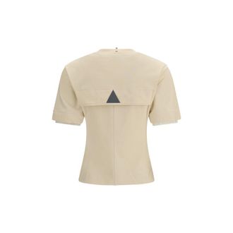 Moncler Logo-Embroidered Cotton T-Shirt - Beige