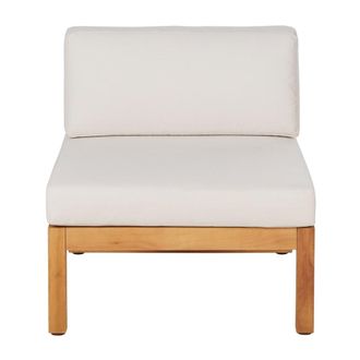 Maisons du monde M&oacute;dulo para sof&aacute; de madera de eucalipto y poli&eacute;ster color crudo