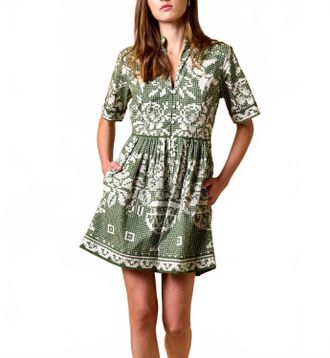 Cleobella Starling Mini Dress In Verdant Flight
