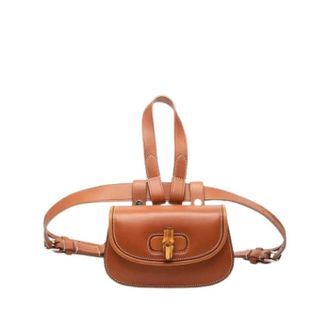 Gucci Pre-owned Bamboo Twist Lock Belt Bag - Dames - Pre-owned - Bruin - Maat: ONE Size Leer