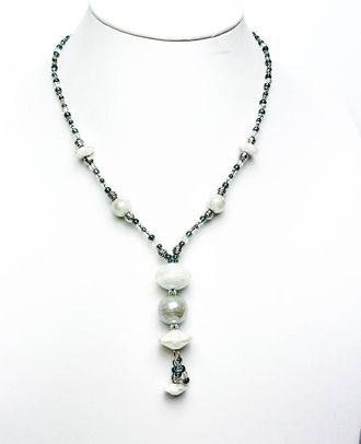 Antica Murrina Veneziana Womens Murrano Glass Necklace With Pendant In Grey