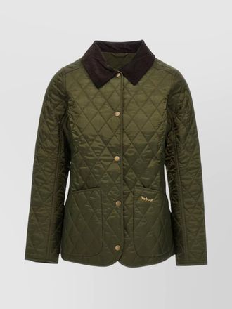 Barbour collar corduroy quilted design pockets jacket