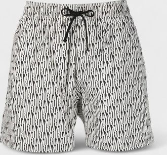 Amiri Mens Amiri All Over Swim Trunk Black White - Grey - Size: 29/28/32
