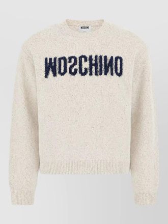 Moschino knit top crew neck ribbed cuffs hem