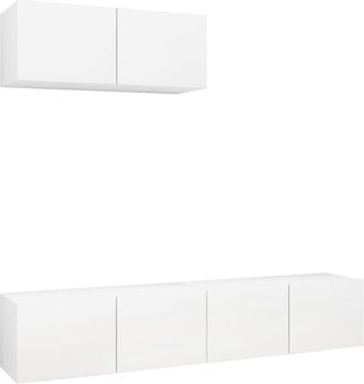 vidaXL Tv Cabinets 3 pcs White Engineered Wood Vidaxl