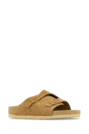 Birkenstock Unisex Beige Suede Z&atilde;&frac14;rich Slippers Lattecream Flat Shoes
