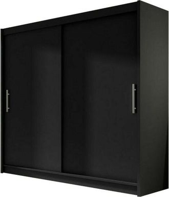Mirjan24 Mobilier1 - Armario Closico 100, Negro, 215x180x58cm, Puertas de armario: Correderas, Número de estantes: 0