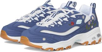 Skechers Womens DLites-Spring Bloom Sneaker, Navy, 8.5 Wide