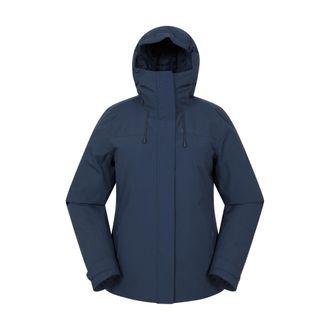 Mountain Warehouse Dames Mallory Korte Waterdichte Gevoerde Jas (Blauw)