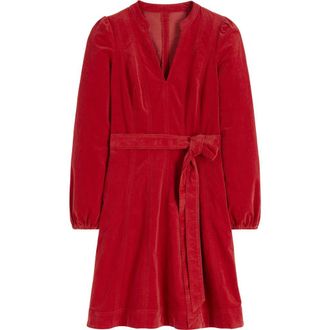 Boden Ros Long Sleeve Corduroy Dress in Crimson Red at Nordstrom Rack, Size 10
