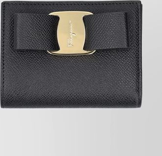 Ferragamo bow detail textured finish gold-tone hardware