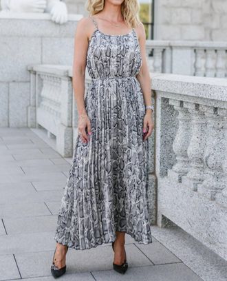 Bishop + Young Mara Midi Dress In Snakeskin