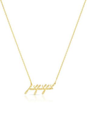 Thatch Script Pendant Necklace in 14K Gold Plated at Nordstrom