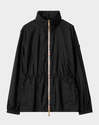 Burberry Blackpool Check-Trim Technical Zip Jacket