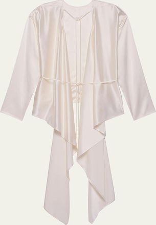 Helmut Lang Draped Silk Satin Scarf Top