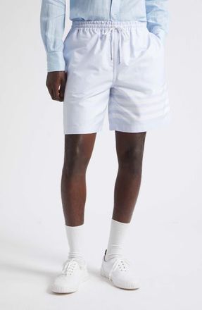 Thom Browne 4-Bar Rugby Shorts in Light Blue at Nordstrom, Size 3