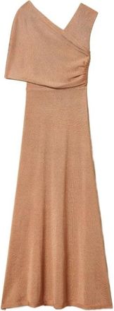 Twinset Asymmetrische Maxi Jurk - Dames - Avondkleed - Roze - S - Polyester - Kleedjes