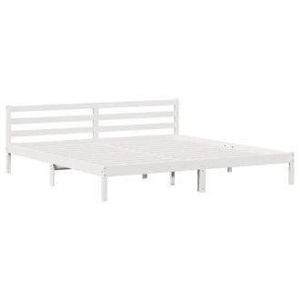 Berkfield Home Bed Frame with Headboard White 180x210 cm Solid Wood Pine