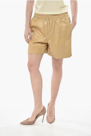 Loewe Leather Shorts with Elastic Waistband size M