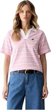 Karl Lagerfeld Ikon Polo Shirt - Dames - Polos - Roze - XS - Katoen - Tops