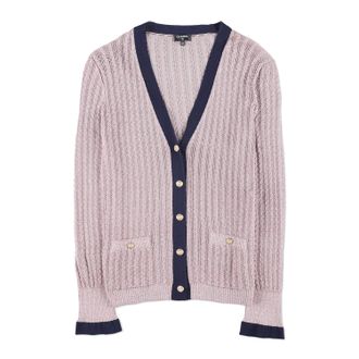 Chanel Silk Knit V-Neck Cardigan Size S