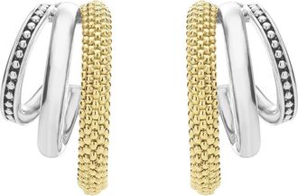 Lagos Caviar Lux Hoop Earrings in Two-Tone at Nordstrom