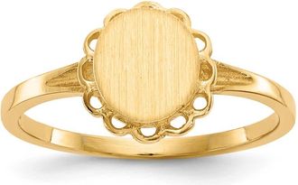 Diamond2Deal 14k Yellow Gold Open Back Signet Ring