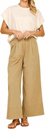 Pinch Design Every Day Casual Wide Leg Pant In Khaki