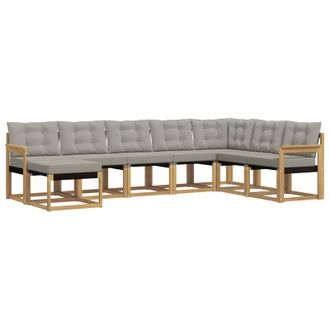 vidaXL Conjunto De Sof&aacute;s De Exterior 8 Pcs Blanco Y Gris Claro Vidaxl